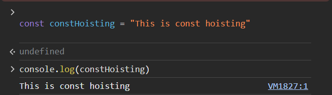 const hoisting