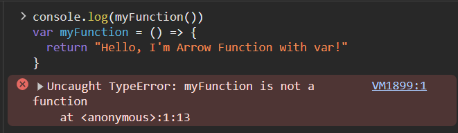 arrow function hoisting with var